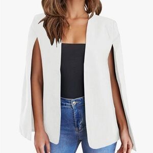 Women’s cape blazer split sleeve open front jacket / blazer